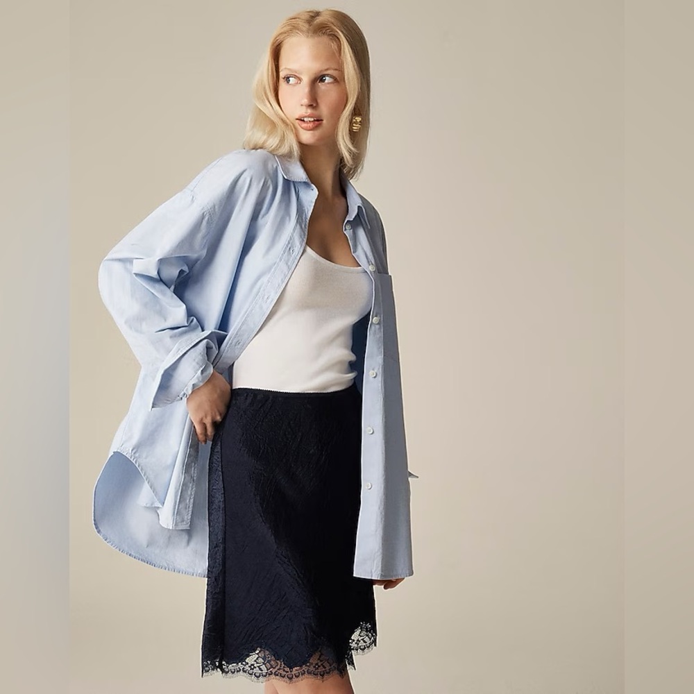 Jcrew Gwen lace-trim slip skirt in textured satin - Picture 3 of 5